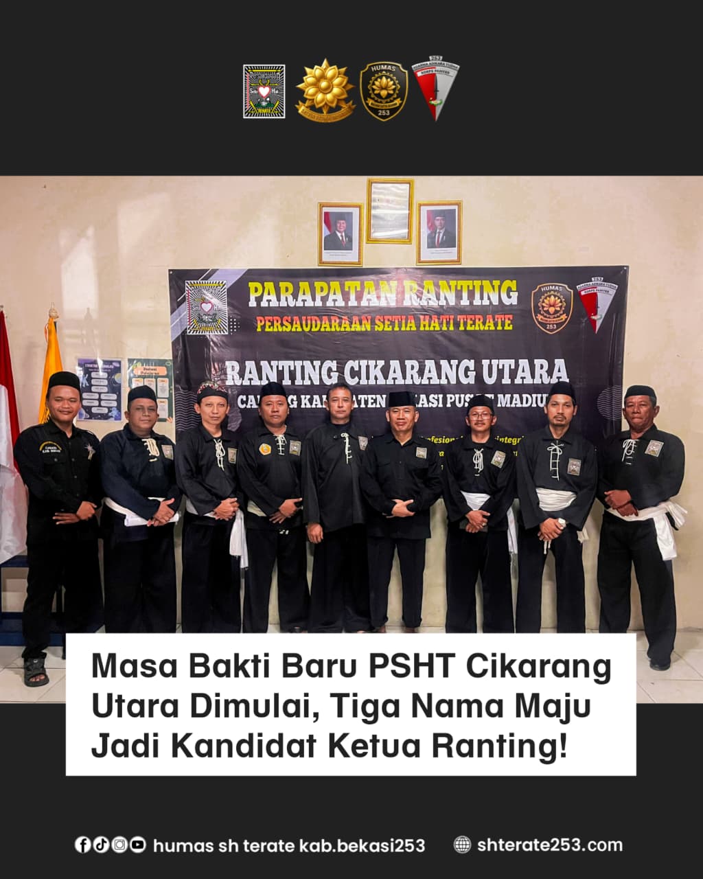 Persaudaraan Setia Hati Terate (PSHT) Ranting Cikarang Utara, Cabang Kabupaten Bekasi, menggelar Parapatan Ranting masa bakti 2025–2028 di SDN Waluya, Cikarang Utara